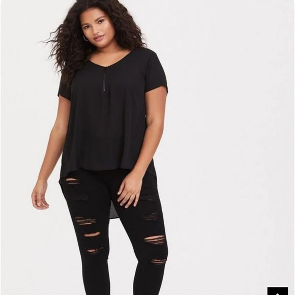 Torrid Georgette Zip-Front Blouse - Picture 2 of 9